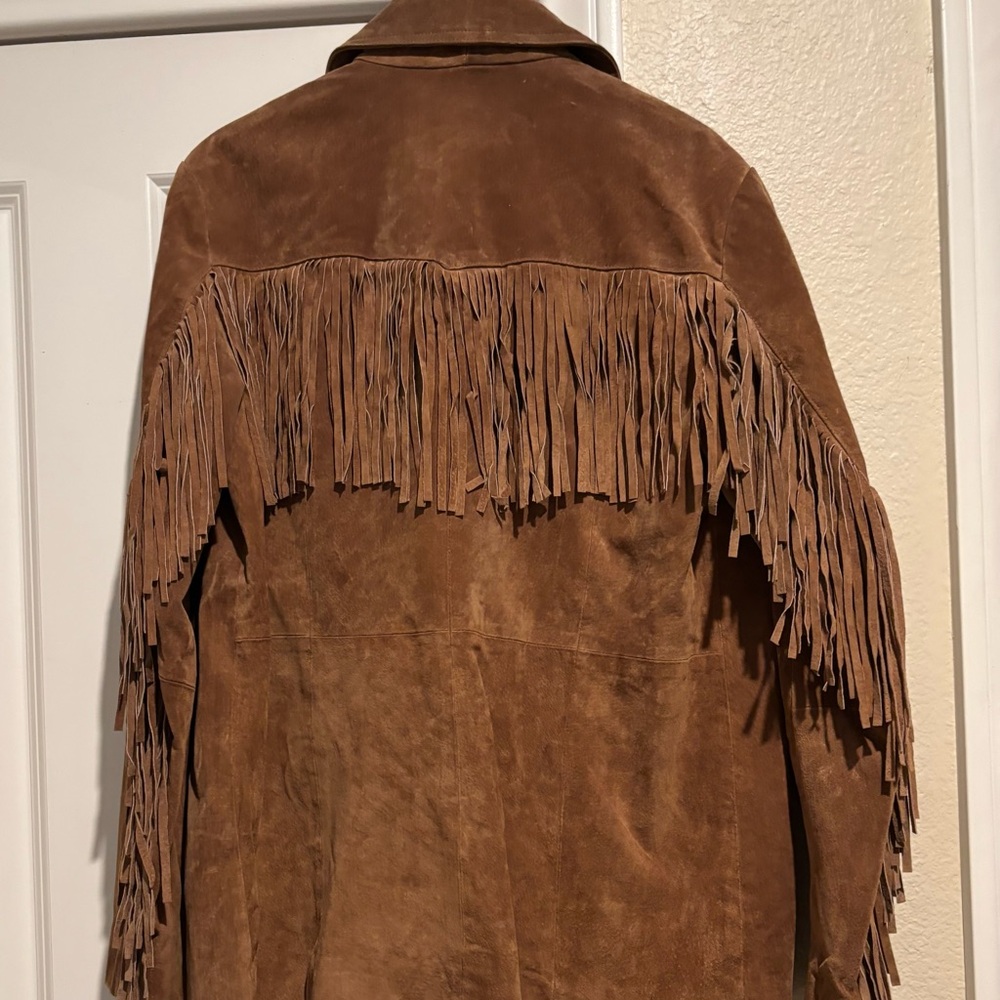 Brown Suede Fringe Jacket - Picture 2 of 3